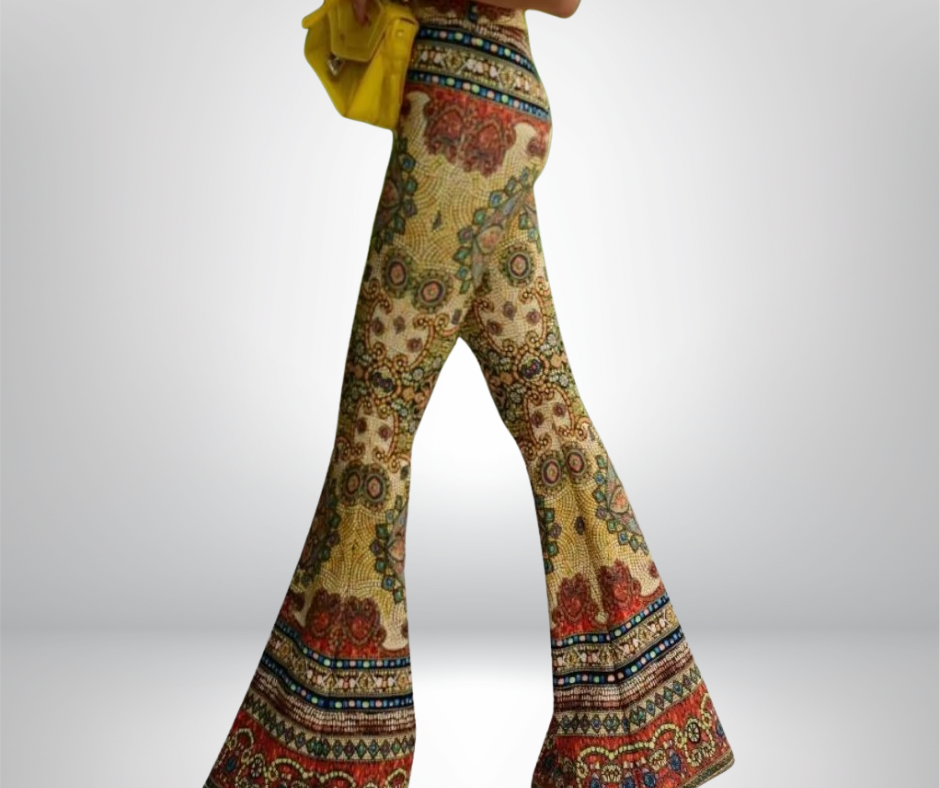 Soleil Boho™ | Flared Pants – Vintage Yellow