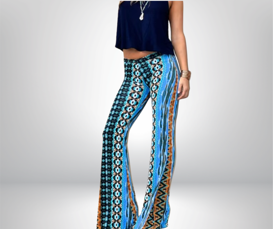 Boho Vibes™ | Flared Pants – Ibiza Blue