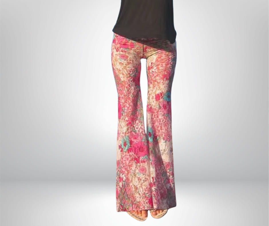 Pink Blossom™ | Flared Pants – Floral Romance